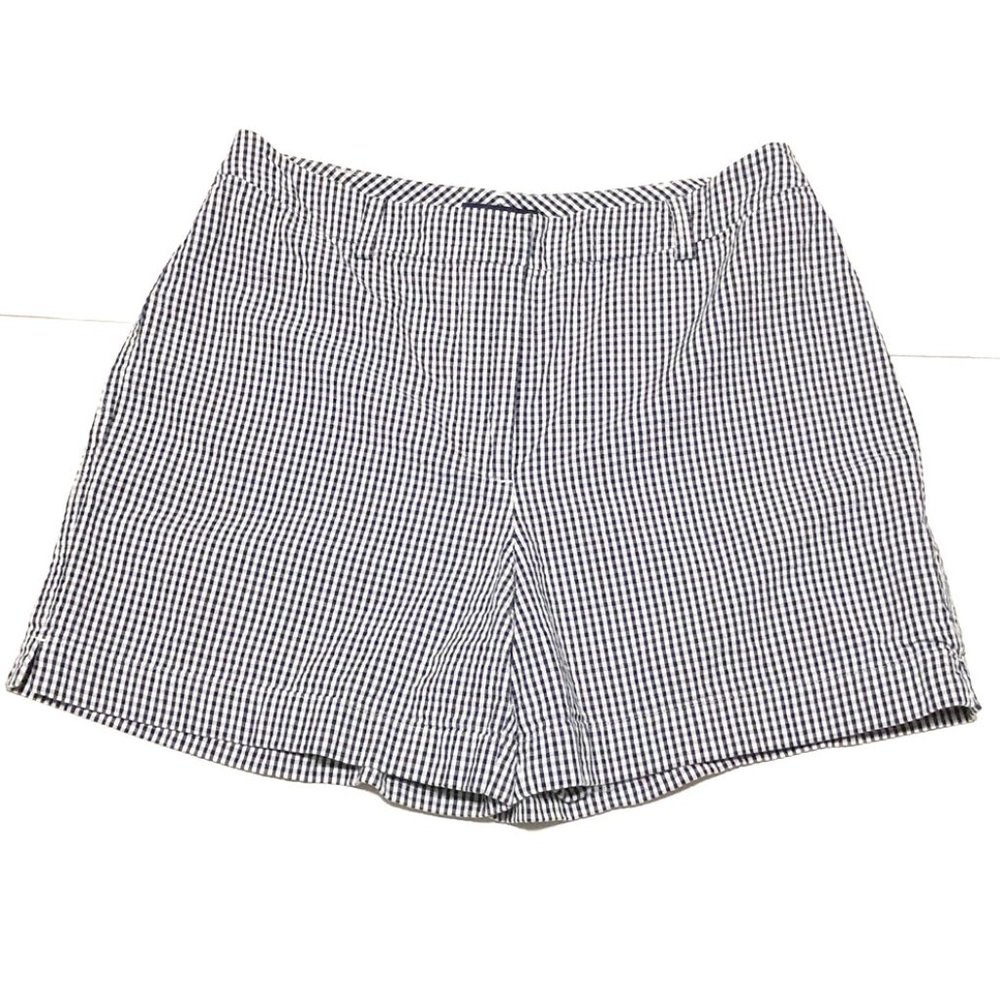 ANN TAYLOR Cotton Black & White Check Gingham High Rise Shorts Sz 8